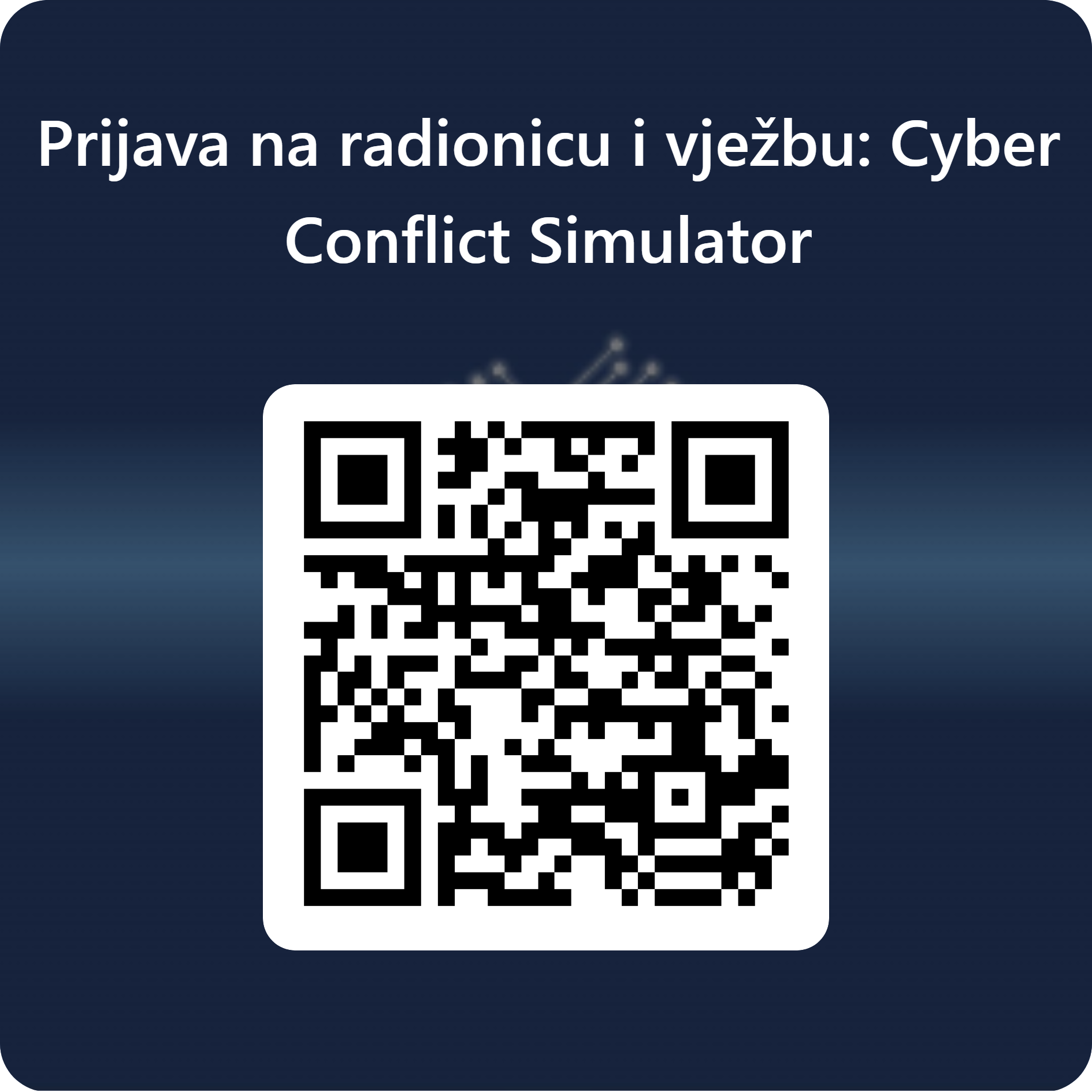 QR kod za Prijava na radionicu i vjezbu  Cyber Conflict Simulator 1